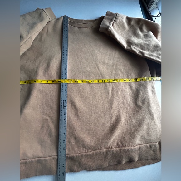 ASOS Mens Cotton Sweatshirt Tan Khaki Sweater Crew Neck Relaxed Casual Fit XL - Picture 6 of 12